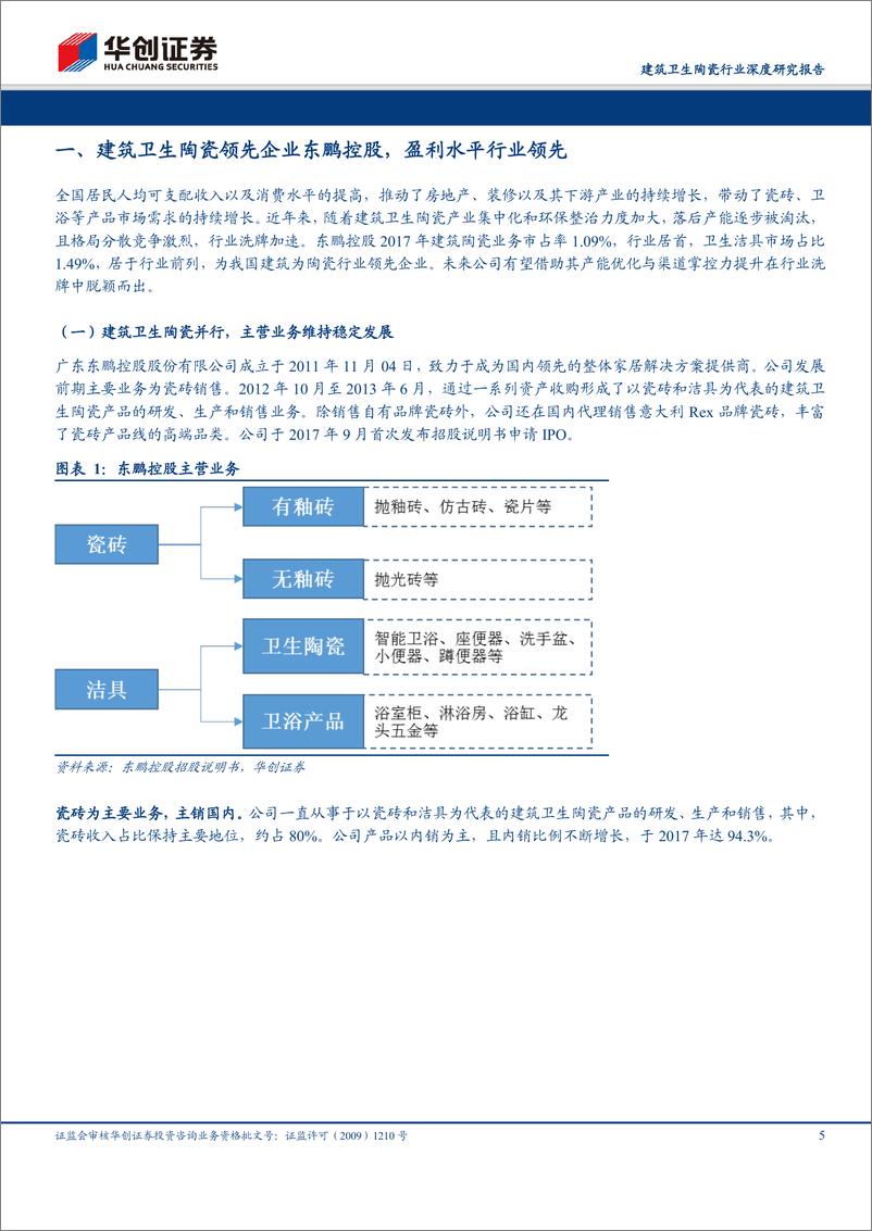 《由东鹏控股招股说明书看建筑卫生陶瓷行业：行业洗牌加速，产能优化与渠道管理能力构筑护城河-20190822-华创证券-24页》 - 第6页预览图