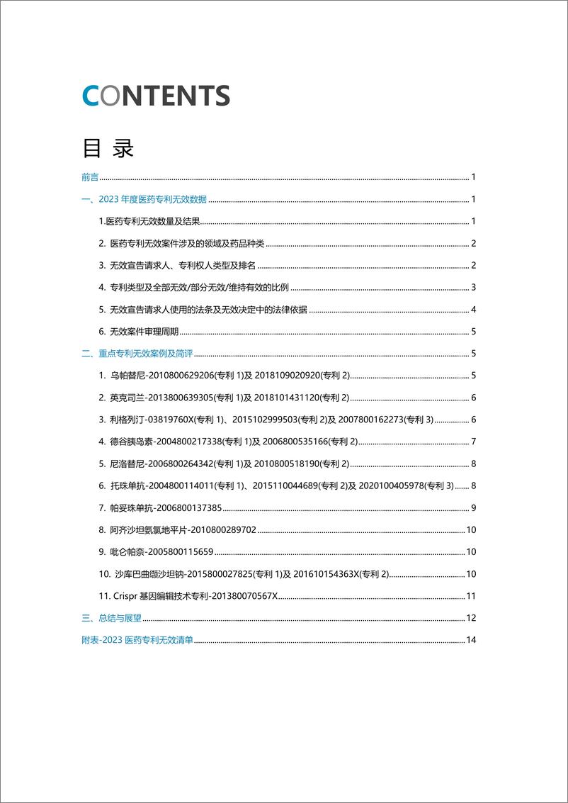 《2023年度中国医药专利无效报告（附详细清单）》 - 第3页预览图