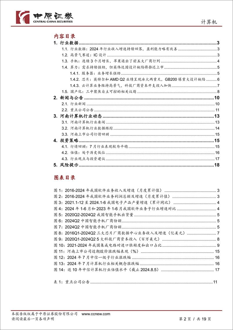 《计算机行业月报：算力需求高速增长，国产化议题获高度聚焦-240806-中原证券-19页》 - 第2页预览图