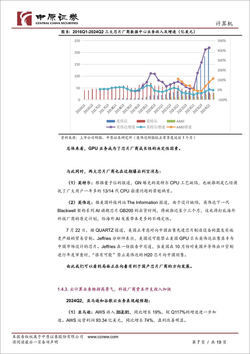 《计算机行业月报：算力需求高速增长，国产化议题获高度聚焦-240806-中原证券-19页》 - 第7页预览图