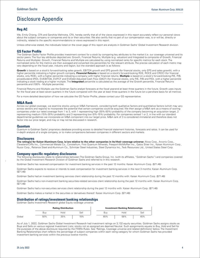 《Kaiser Aluminum Corp. (KALU First Tak 2Q EPS and EBITDA miss on higher costs and Warrick supply chain challenges; Sell(1)》 - 第5页预览图