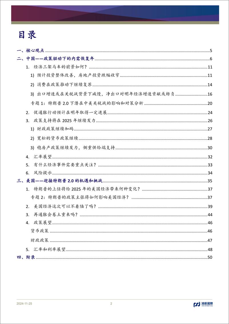 《2025年宏观经济展望_在特朗普2.0的不确定性中寻找确定性》 - 第2页预览图