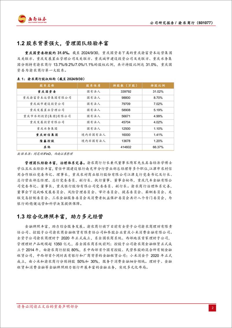 《渝农商行(601077)负债成本优势突显，重庆经济强力赋能-241224-西南证券-27页》 - 第6页预览图