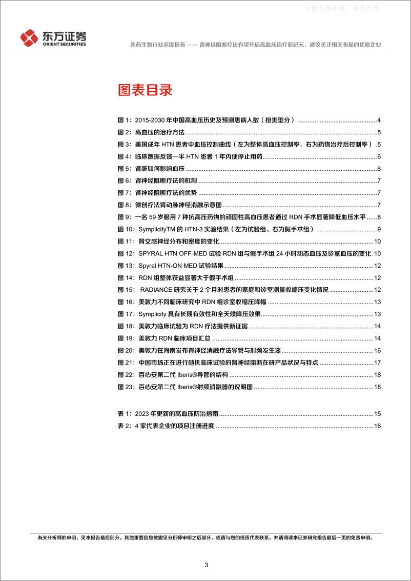 《东方证券-医药生物行业深度报告：肾神经阻断疗法有望开启高血压治疗新纪元，建议关注相关布局的优质企业-230419》 - 第3页预览图