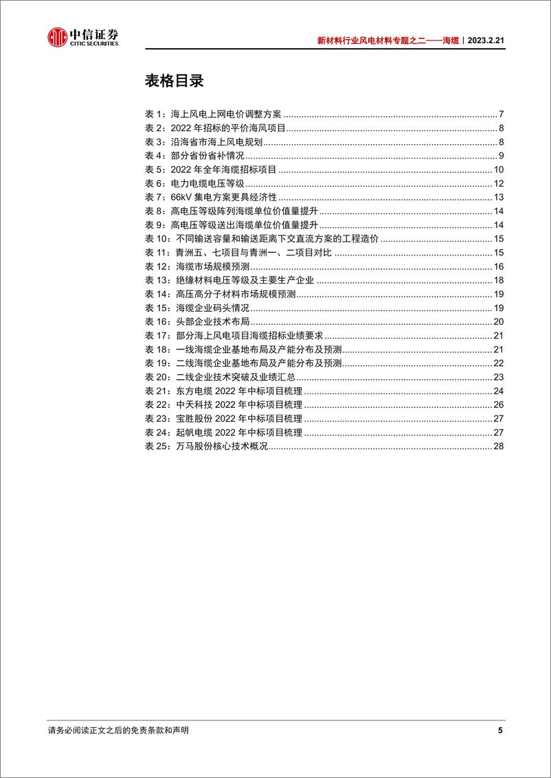 《新材料行业风电材料专题报告之二：海缆，受益深远海化的抗通缩稀缺赛道-20230221-中信证券-32页》 - 第6页预览图