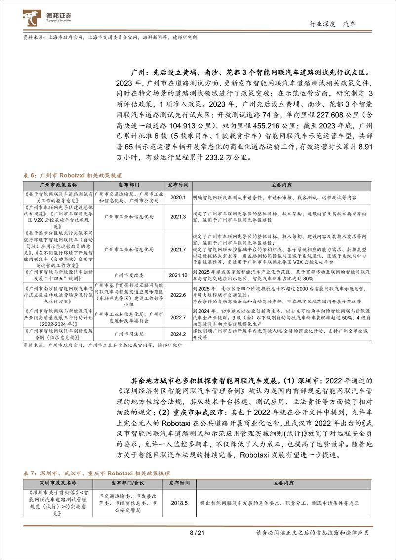 《汽车行业智能驾驶深度系列报告一：Robotaxi商业化提速，高阶智驾加速落地-240730-德邦证券-21页》 - 第8页预览图