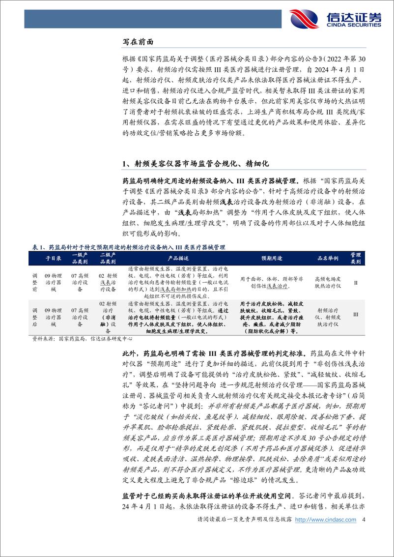 《美护行业专题系列之六：合规监管趋势下关注射频增长机会-240410-信达证券-12页》 - 第4页预览图