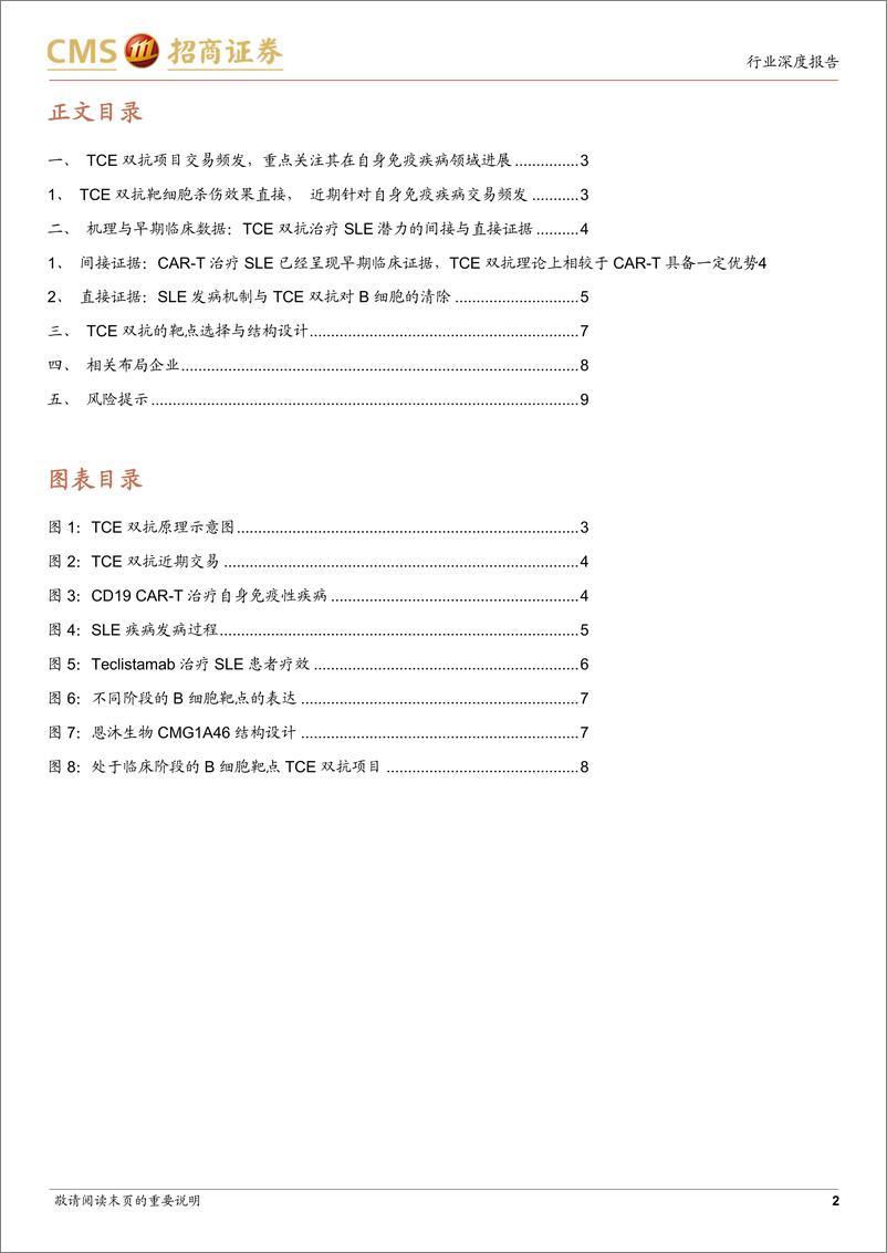 《生物医药行业创新药系列报告(九)：TCE双抗治疗SLE专题，机理、早期临床证据与相关企业布局-241118-招商证券-10页》 - 第2页预览图