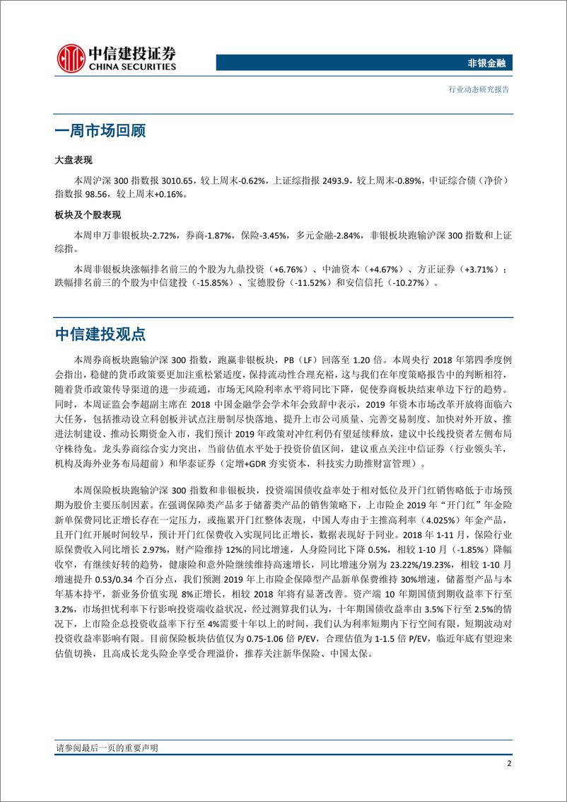 《非银金融行业动态：券商板块宜左侧布局，保险持续关注边际改善-20190102-中信建投-15页》 - 第3页预览图