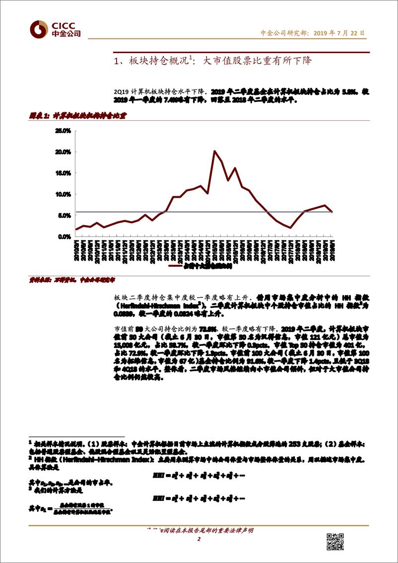 《计算机行业2Q19持仓：大市值偏好略有下降，但仍是当前主流审美-20190722-中金公司-12页》 - 第3页预览图