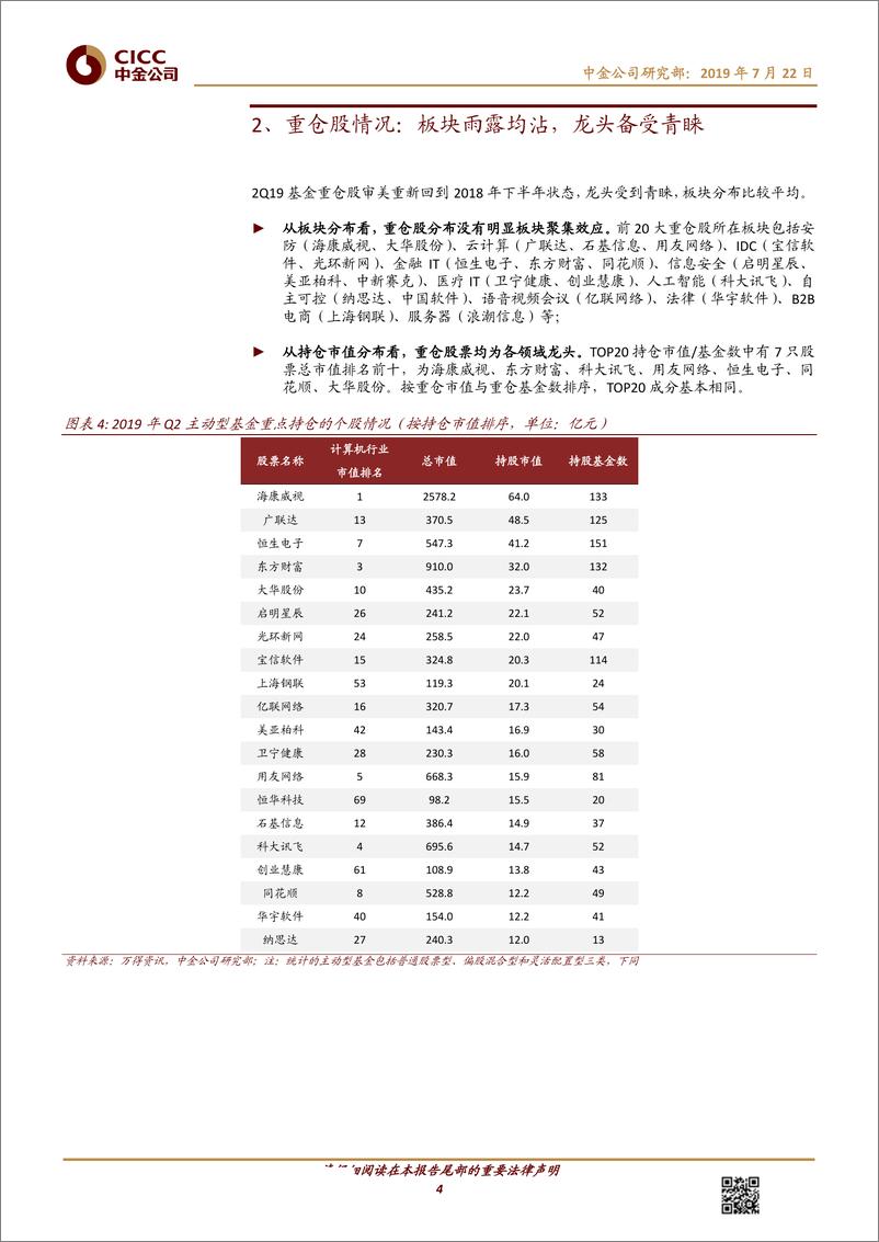 《计算机行业2Q19持仓：大市值偏好略有下降，但仍是当前主流审美-20190722-中金公司-12页》 - 第5页预览图