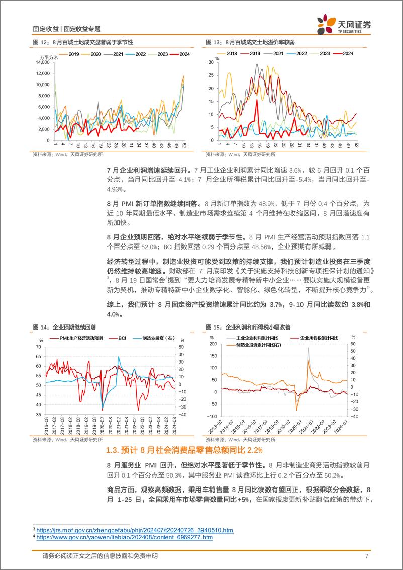 《固收数据预测专题：8月宏观数据怎么看？-240903-天风证券-19页》 - 第7页预览图