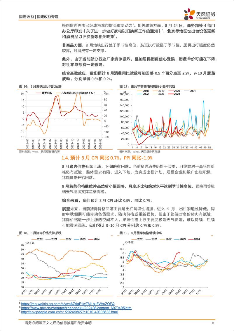 《固收数据预测专题：8月宏观数据怎么看？-240903-天风证券-19页》 - 第8页预览图