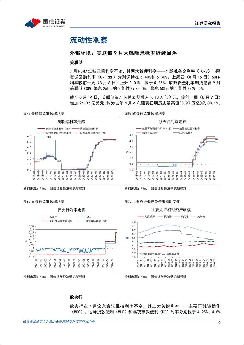 《货币政策与流动性观察：央行加大投放对冲税期及债券缴款需求-240819-国信证券-14页》 - 第6页预览图