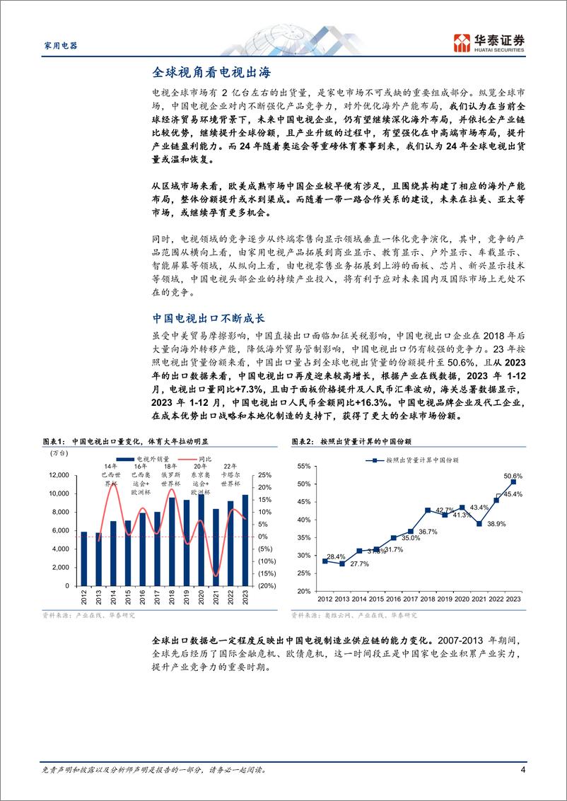 《家用电器行业专题研究：中国电视海外进击，全球化成长可期-华泰证券》 - 第4页预览图