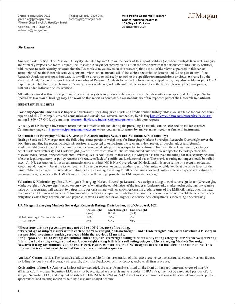 《JPMorgan Econ  FI-China Industrial profits fell 10.0oya in October-111861400》 - 第4页预览图