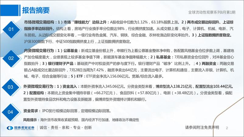 《全球流动性观察系列8月第1期：外资高波动，两融仍不振-20230803-国泰君安-57页》 - 第3页预览图