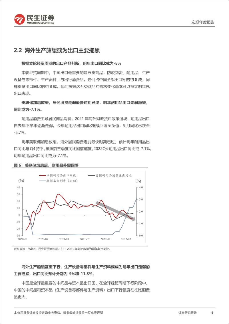 《2023年宏观经济及资产配置展望（三）：2023年出口，逃不开的全球经贸周期下行-20221204-民生证券-15页》 - 第7页预览图