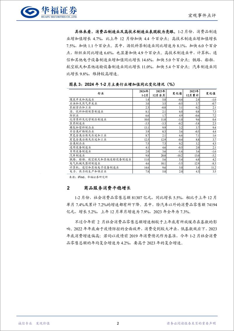 《经济数据点评：经济增长平稳开局-240318-华福证券-11页》 - 第3页预览图