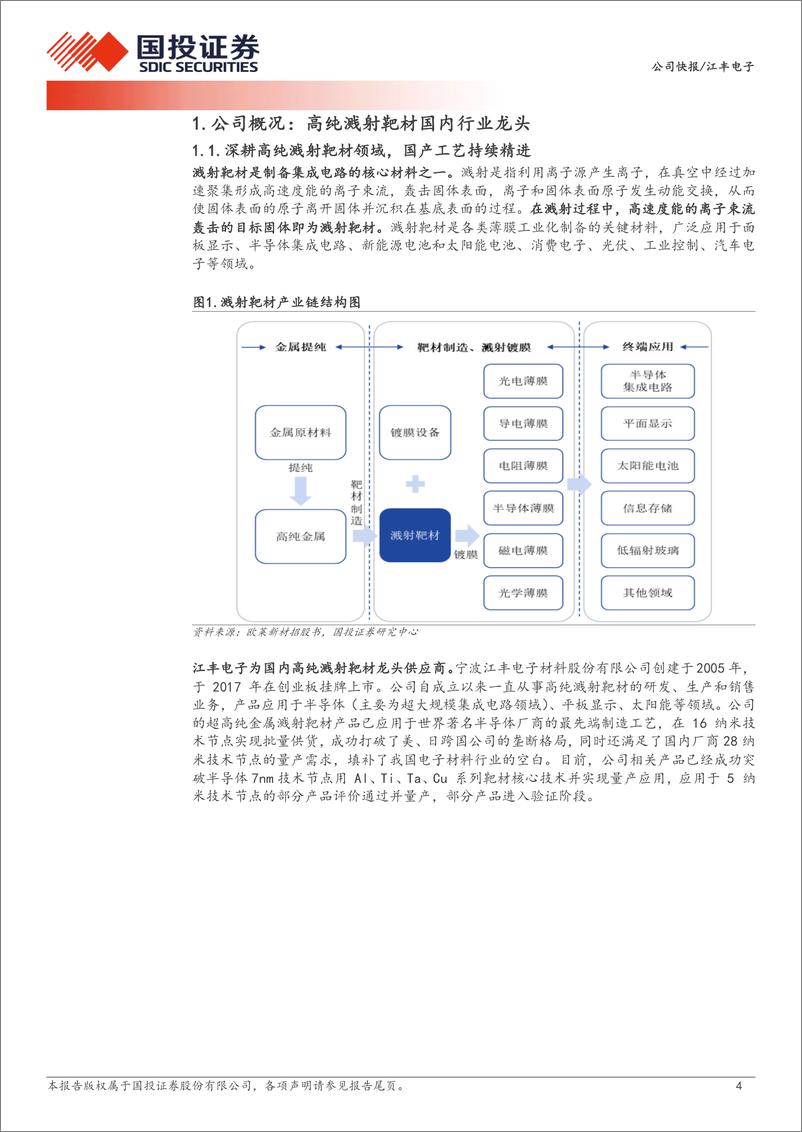 《江丰电子(300666)业绩与盈利稳中有进，精密零部件产品加速放量-240901-国投证券-13页》 - 第4页预览图