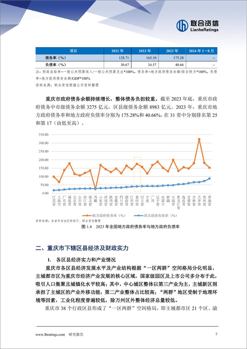 《联合资信-地方政府与城投企业债务风险研究报告-重庆篇》 - 第7页预览图