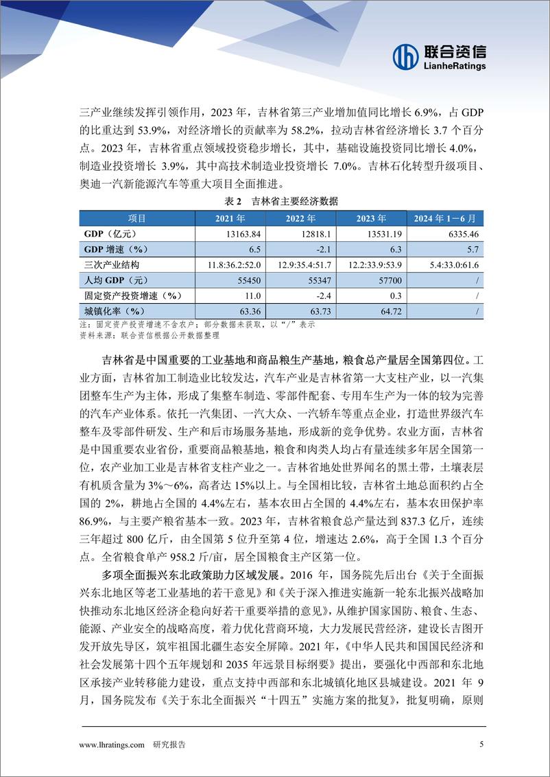 《地方政府与城投企业债务风险研究报告-吉林篇》 - 第5页预览图