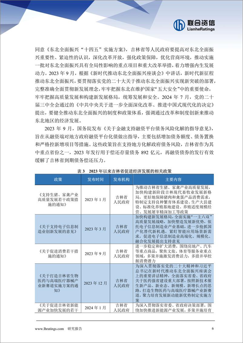 《地方政府与城投企业债务风险研究报告-吉林篇》 - 第6页预览图