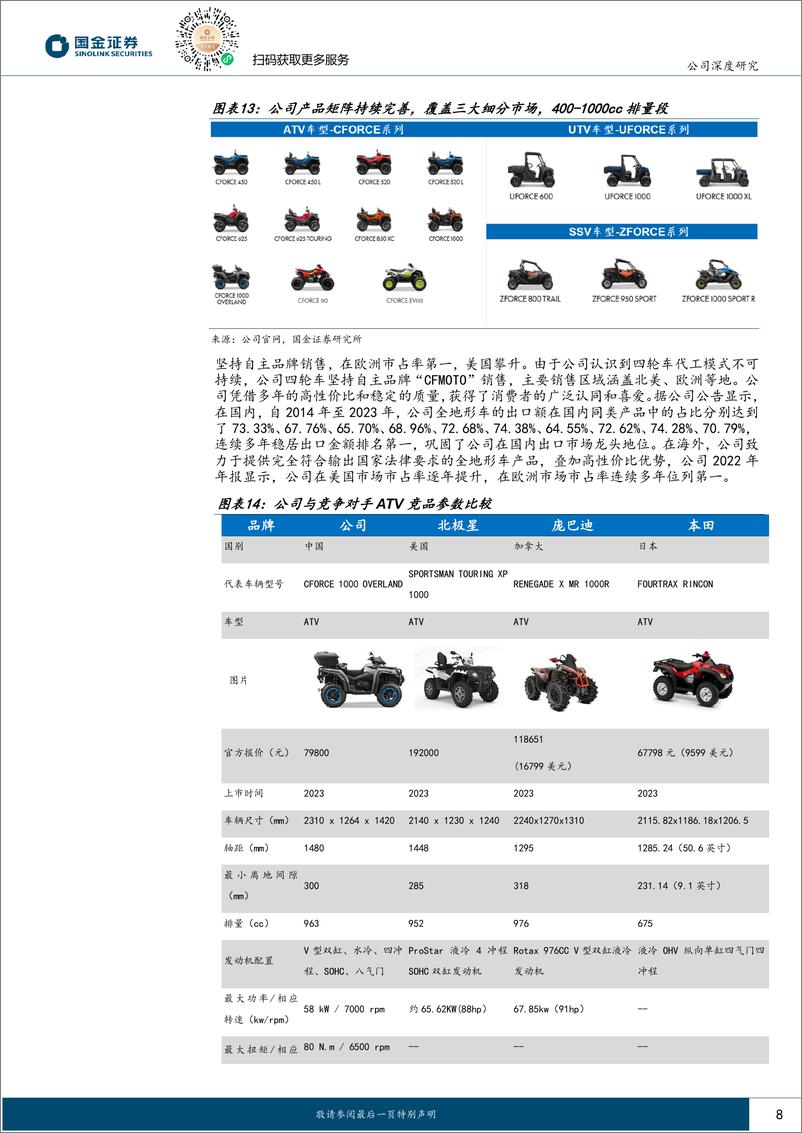 《春风动力(603129)国宾车供应商，两轮四轮海外共驱-240507-国金证券-26页》 - 第8页预览图