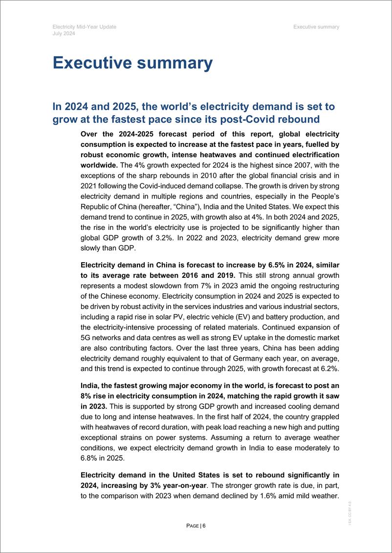 《国际能源署-电力年中更新：2024年7月（英）-52页》 - 第6页预览图