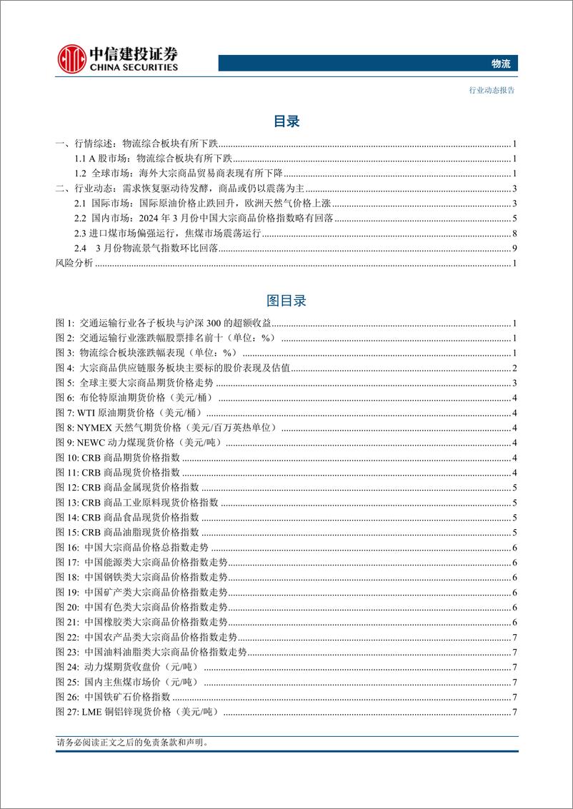 《物流行业行业动态：国际油价止跌回升，欧洲天然气价格上涨，进口煤市场偏强运行-240428-中信建投-15页》 - 第2页预览图