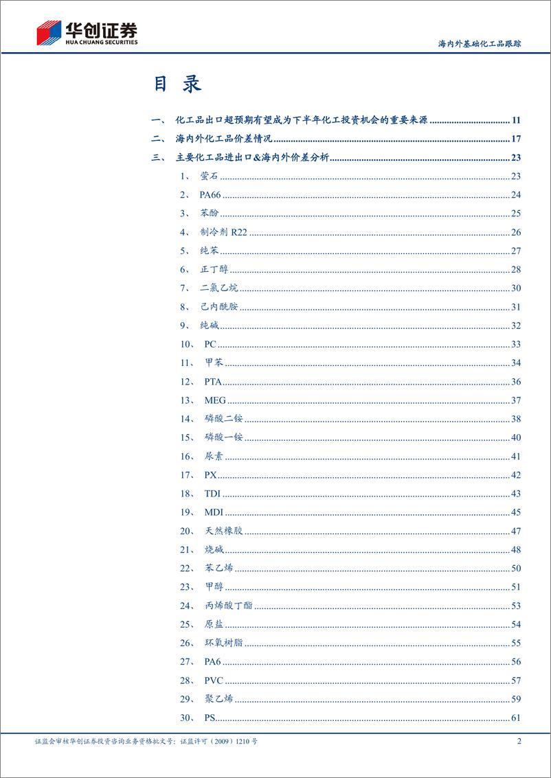 《基础化工行业定期报告：7月化工品海内外价差与出口量跟踪，化学原料及化学制品制造业出口交货值同比+45.8%，环比下降10.0%》 - 第2页预览图