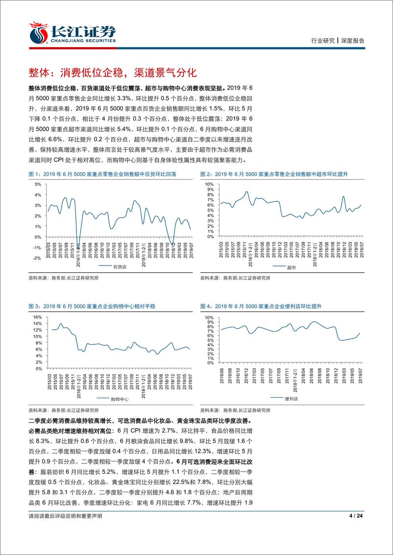 《零售行业2019年中报综述：超市业绩高弹性，可选景气有分化-20190902-长江证券-24页》 - 第5页预览图