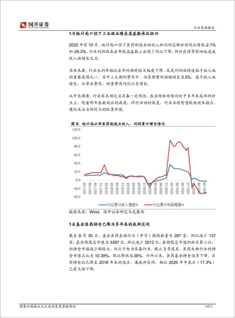 《医药生物行业2023年年度策略报告：估值底部，关注确定性趋势-20221220-国开证券-23页》 - 第8页预览图