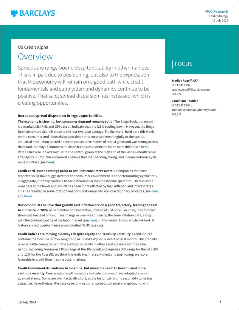 《Barclays_US_Credit_Alpha_Increased_spread_dispersion_brings_opportunities》 - 第3页预览图