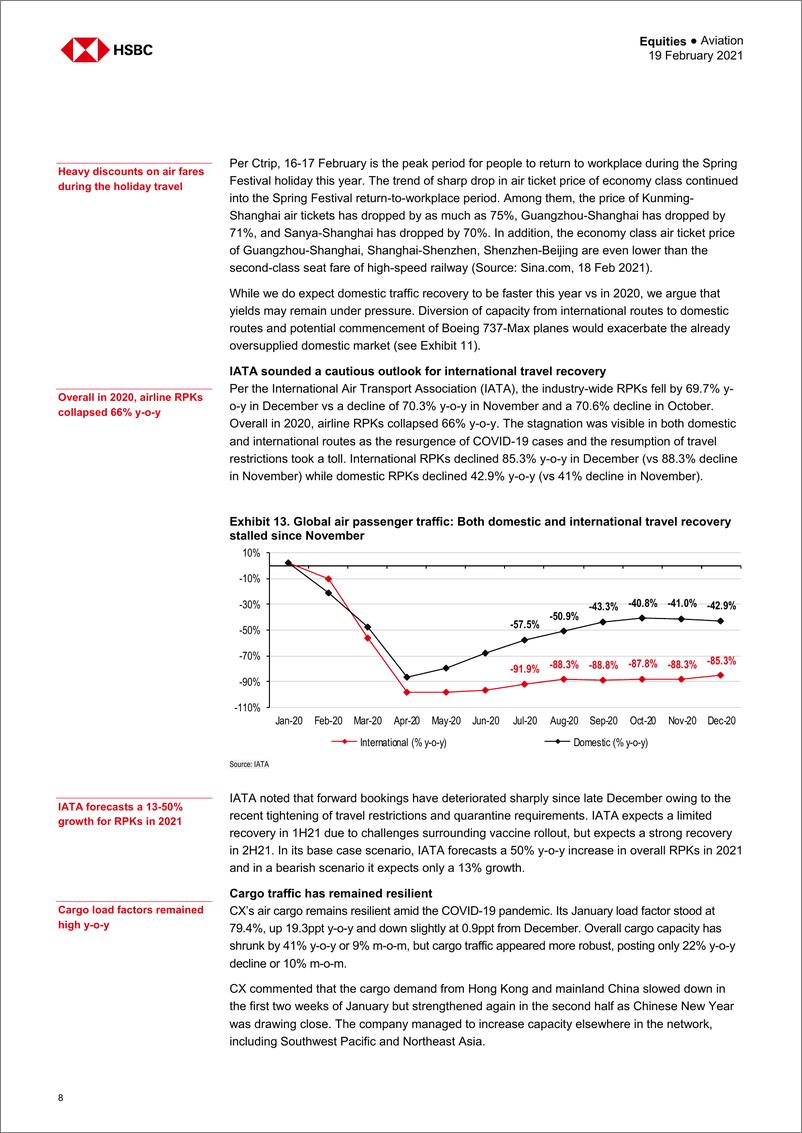 《HSBC-中国航空业-中国大陆与香港航空业：暂停的原因-2021.2.19-39页》 - 第8页预览图