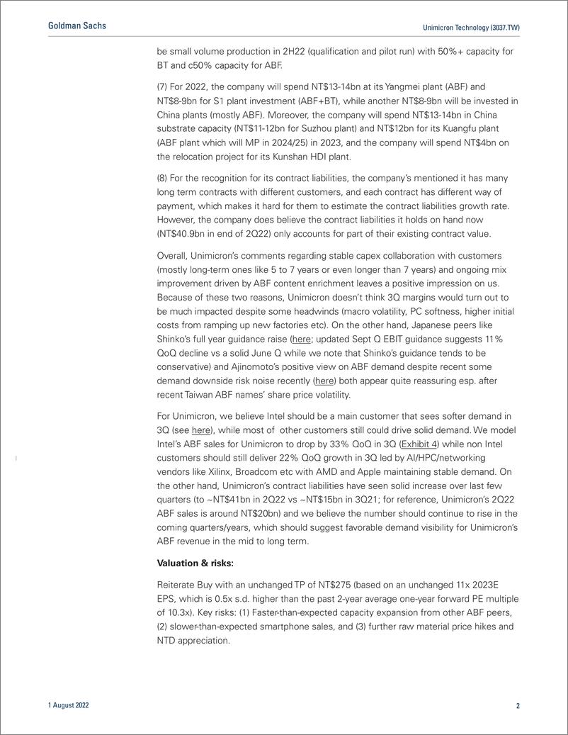 《Unimicron Technology (3037.TW Better mix and long term capex collaboration projects suggest better margin resiliency; Buy(1)》 - 第3页预览图