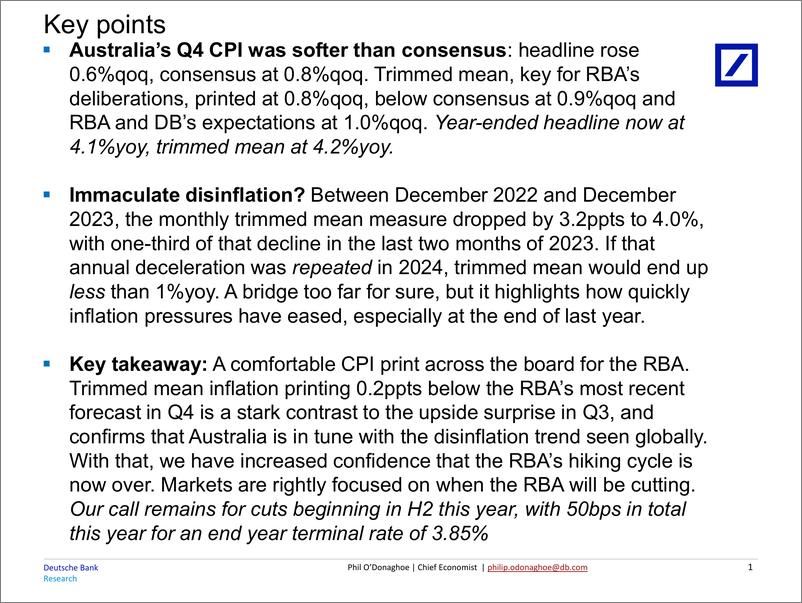 《Deutsche Bank-Macro Notes Australia Q4 CPI Chartpack-106232655》 - 第2页预览图