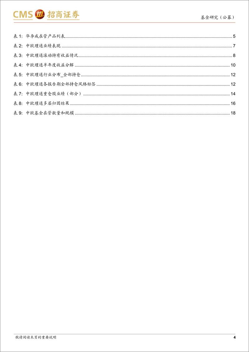 《中欧基金华李成投资风格分析：纪律化全流程管理铸就低波固收+基金-20230302-招商证券-20页》 - 第5页预览图