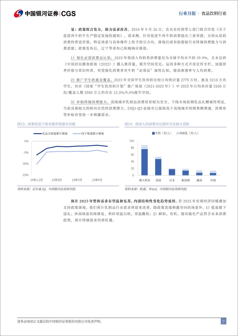 《食品饮料行业非酒类食品饮料月度专题：如何展望2025年原奶周期？-241227-银河证券-16页》 - 第7页预览图