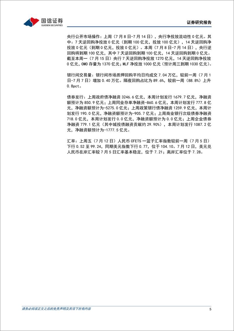 《货币政策与流动性观察：资金面保持均衡-240715-国信证券-14页》 - 第5页预览图