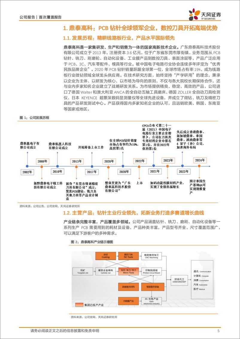 《鼎泰高科(301377)PCB钻针全球龙头，多赛道布局打开成长天花板-241128-天风证券-28页》 - 第5页预览图