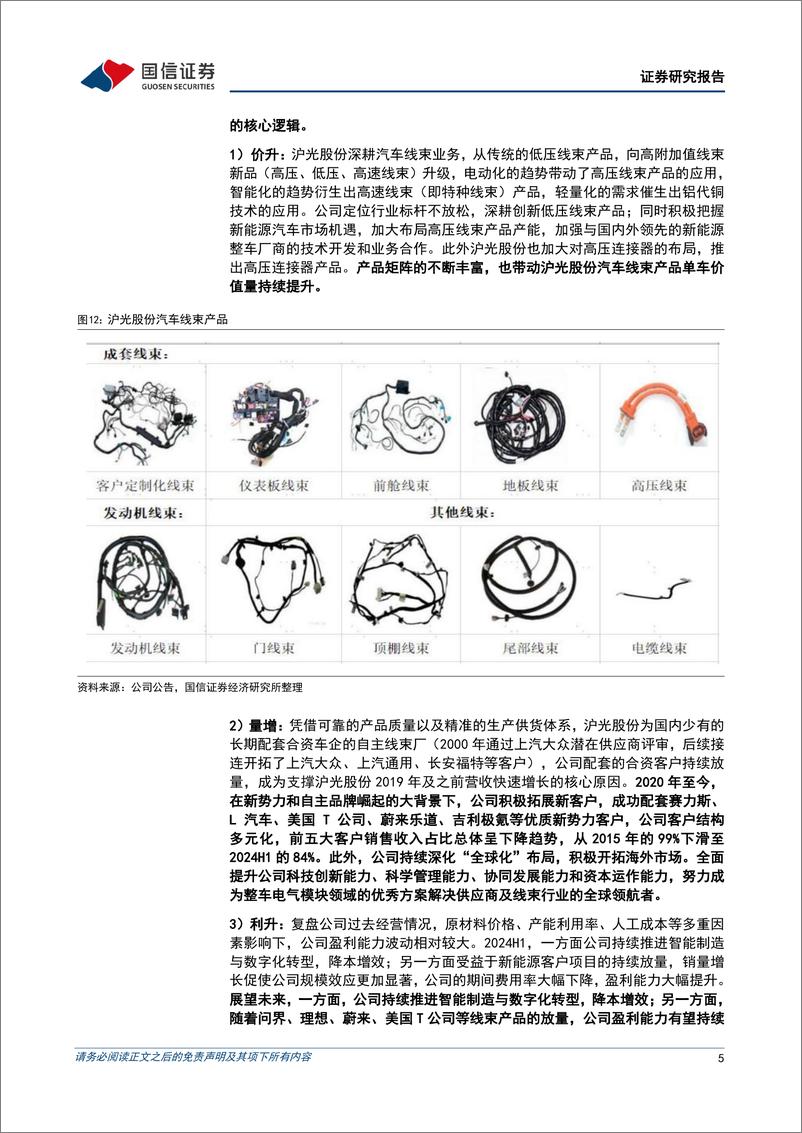 《沪光股份(605333)单二季度量利双增，新能源客户项目持续放量-240830-国信证券-11页》 - 第5页预览图