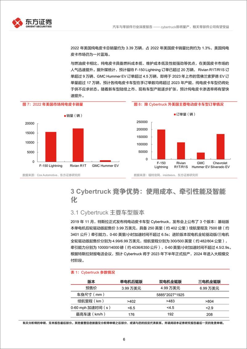 《汽车与零部件行业：cybertruck即将量产，相关零部件公司有望受益-20230204-东方证券-18页》 - 第7页预览图