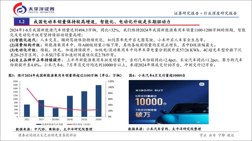 《新能源汽车行业2024年中期投资策略报告：中上游底部或将到来，下游新周期有望开启-240808-太平洋证券-25页》 - 第5页预览图