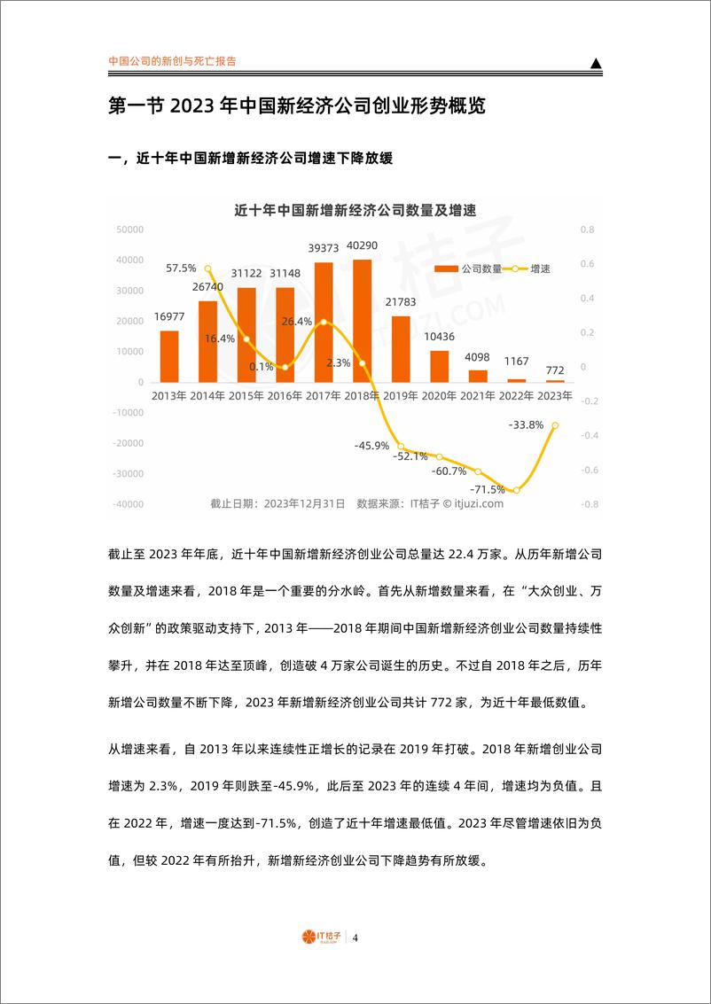 《2023-2024中国公司的新创与死亡报告》 - 第4页预览图