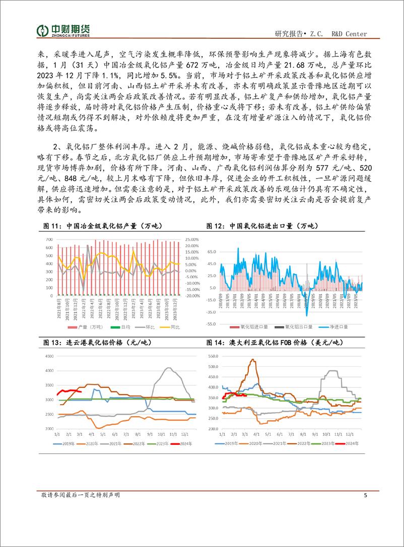 《铝及氧化铝月报：传统旺季来临，关注下游需求改善情况-20240305-中财期货-13页》 - 第5页预览图