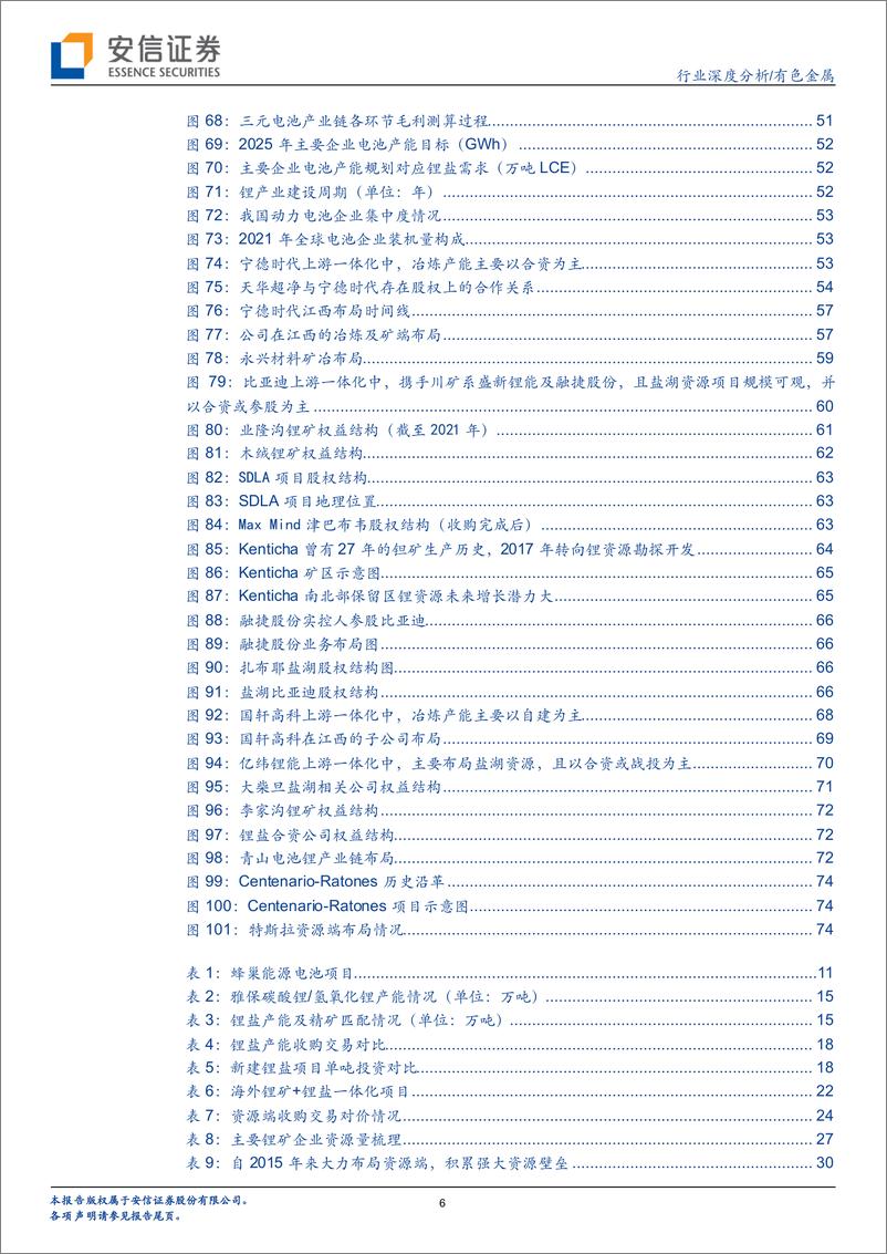 《有色金属行业深度分析：合纵连横系列深度，深度剖析锂产业链一体化布局-20220714-安信证券-82页》 - 第7页预览图