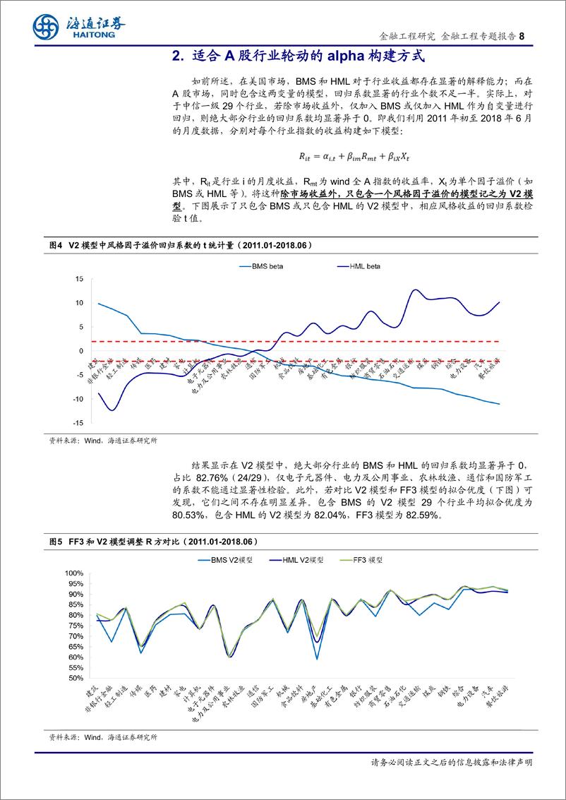 《海通证2018080行业轮动系列研究13：剥离风格因素后行业超额收益的应用分析》 - 第8页预览图