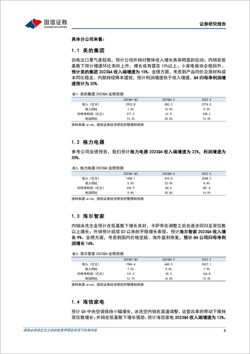 《家电行业2023年四季报前瞻：外销强劲、内需恢复，盈利有望持续优化》 - 第8页预览图