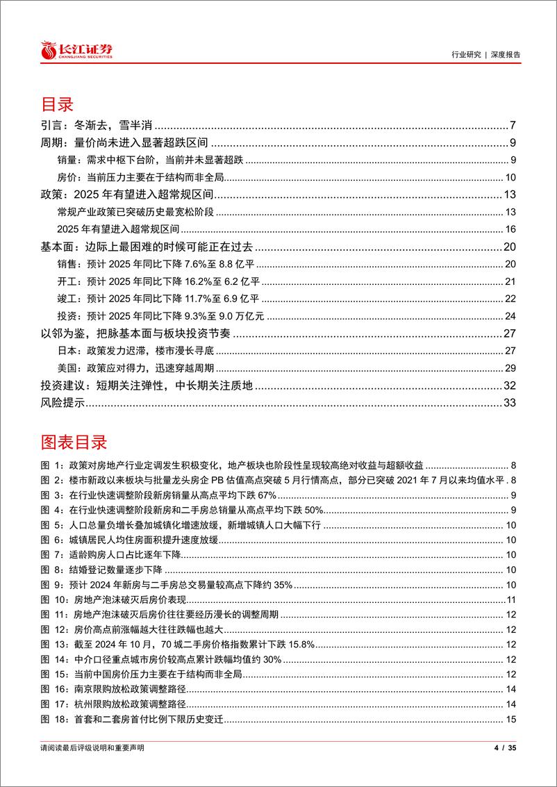 《房地产行业2025年度投资策略：冬渐去，雪半消-241222-长江证券-长江证券-35页》 - 第4页预览图